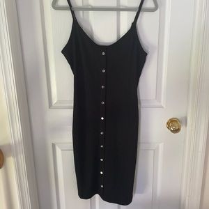 NWT Papaya Decorative Button Down Black Dress